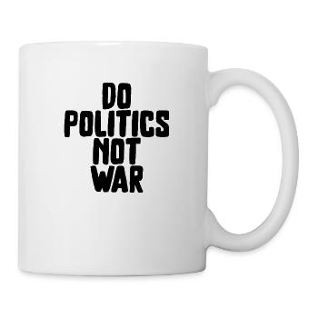 Poitik no war Anglais écriture de paix - Mug blanc - blanc - Droite