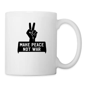 Make Peace Not War Hand mit Peacezeichen - Tasse - Weiß - Rechts