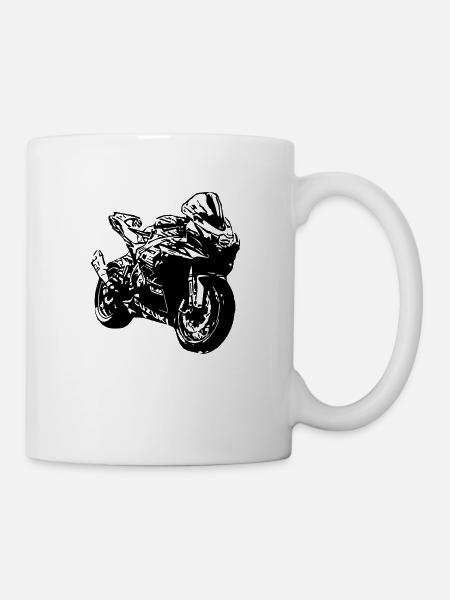 moto de course - Mug blanc - blanc