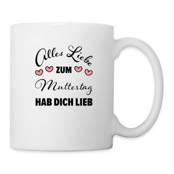 Glückwunsch zum Muttertag Geschenkidee - Tasse - Weiß - Rechts