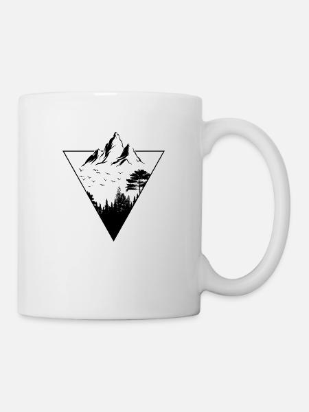 Berg Abenteuer Motiv Wandern Alpen - Tasse - Weiß
