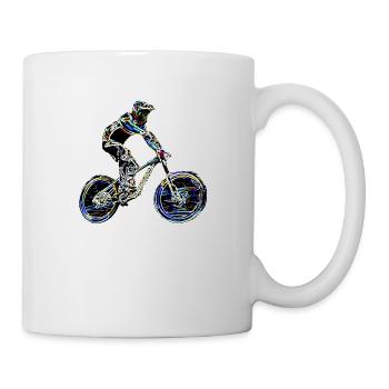 mountain biking downhill - Mug - white - Right
