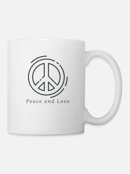 Peace & Love - Mug blanc - blanc