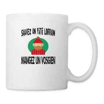sauvez un pâté lorrain mangez un vosgien - Mug blanc - blanc - Droite