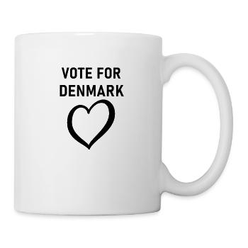 Stimmen Sie für Dänemark, Danmark Eurovision Songcontest - Tasse - Weiß - Rechts