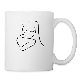 Female Body Line Art - Minimaliste - Mug blanc - blanc - Droite