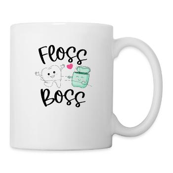 Patron de la soie dentaire - Mug blanc - blanc - Droite