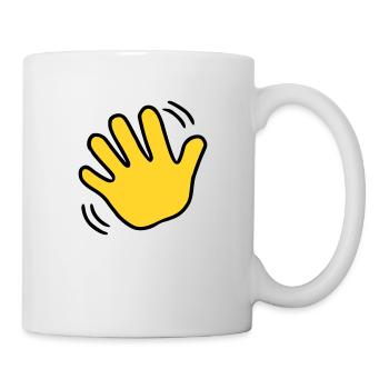 Emoji winken Skizze Farbe - Tasse - Weiß - Rechts
