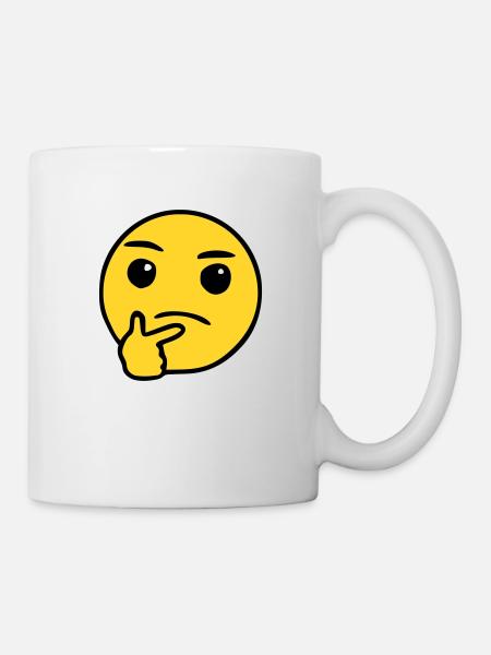 Emoji think sketch color - Mug - white