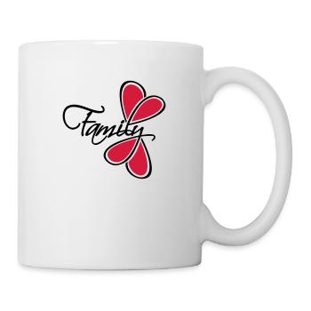 Lettrage Heart Family - Mug blanc - blanc - Droite