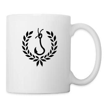 Lorbeerkranz Angeln Angelhaken - Tasse - Weiß - Rechts