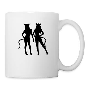 Team 2 Katzen - Tasse - Weiß - Rechts