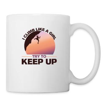 I Climb Like A Girl Rock Climbing Girl - Mug - white - Right