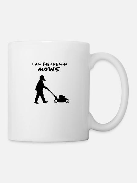 Je suis celui qui tond / Tondeuse à gazon avec masque - Mug blanc - blanc