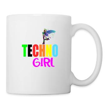 Fille techno - Mug blanc - blanc - Droite
