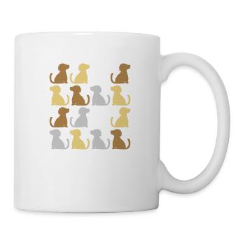 Pattern good sitting dogs - Mug - white - Right