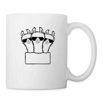 Bouclier vide de l’équipe Lamas - Mug blanc - blanc - Droite