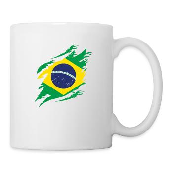 Brazil Flag Brazilian Flag South America - Mug - white - Right