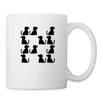 Viele brave sitzende Hunde - Tasse - Weiß - Rechts
