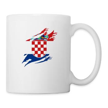 Croatie Drapeau Adriatique Zagreb Drapeau croate - Mug blanc - blanc - Droite