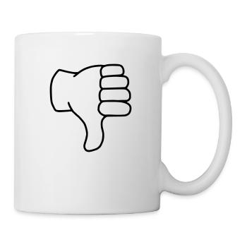 Emoji thumbs down sketch black - Mug - white - Right