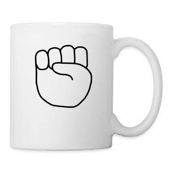 Emoji Fist Sketch noir - Mug blanc - blanc - Droite