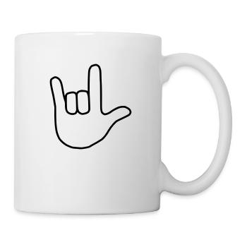 Emoji je t’aime esquisse noir - Mug blanc - blanc - Droite