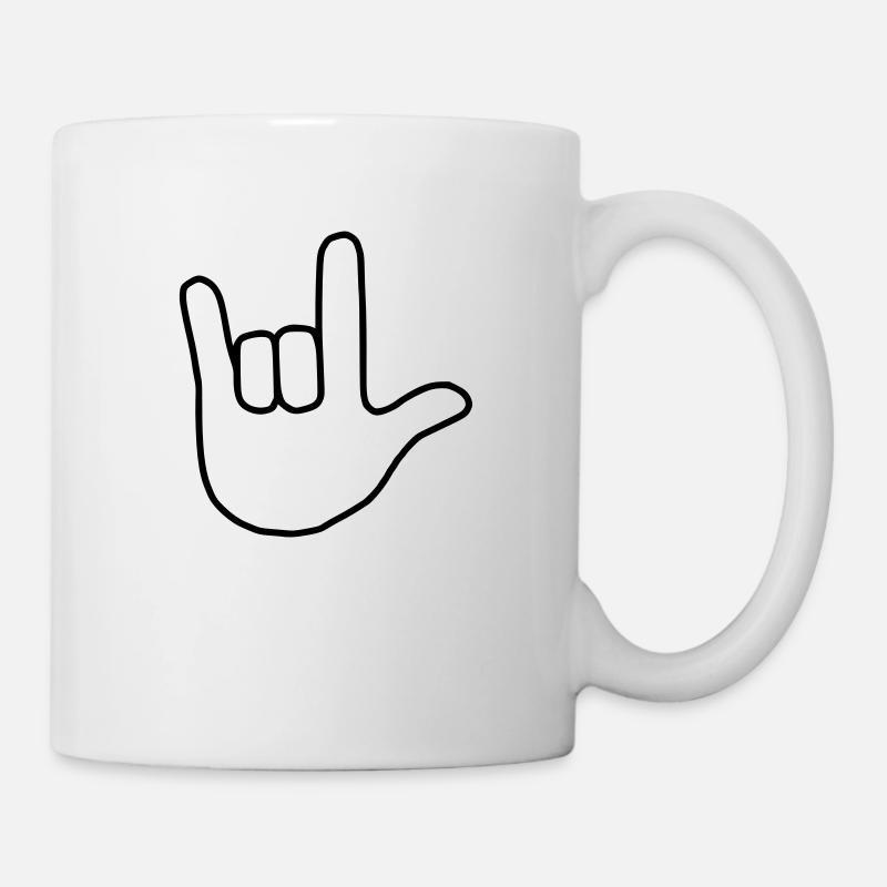 Emoji I love you sketch black - Mug - white
