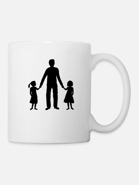 2 Töchter Papa Team - Tasse - Weiß