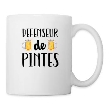 Défenseur de pintes cadeau humour football - Mug blanc - blanc - Droite
