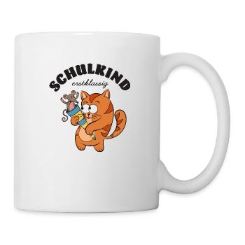 Schoolchild Cats Cartoon - Mug - white - Right
