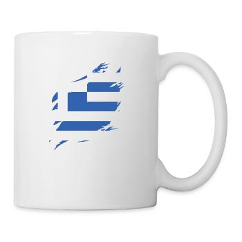 Griechenland Flagge Hellas Athen Griechische Fahne - Tasse - Weiß - Rechts