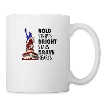 Bold Stripes Bright Stars Brave Hearts - Mug - white - Right