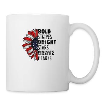 Bold Stripes Bright Stars Brave Hearts - Mug - white - Right