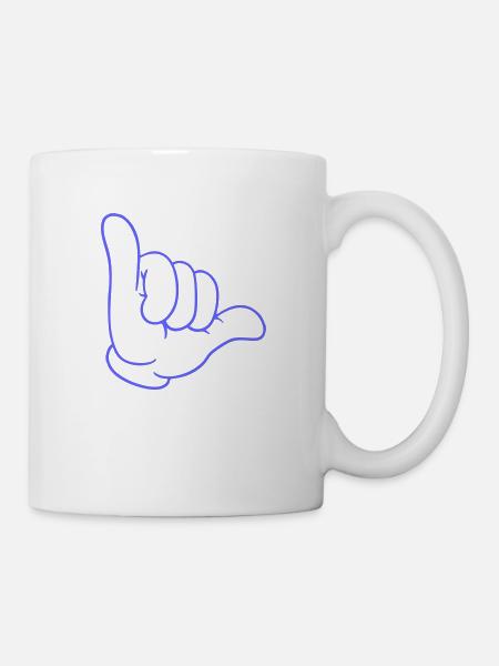 Surfer Gruss Boarder Zeichen - Tasse - Weiß