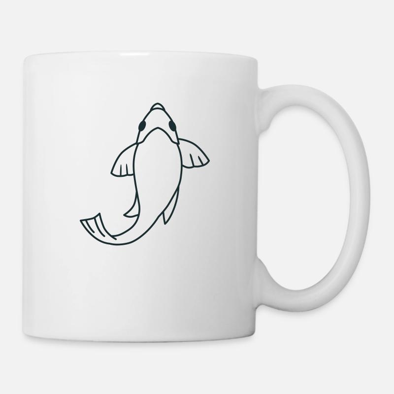 Einzelne Koi-Schwimmfische - Tasse - Weiß