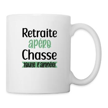 Retraite apéro chasse cadeau homme chasseur humour - Mug blanc - blanc - Droite