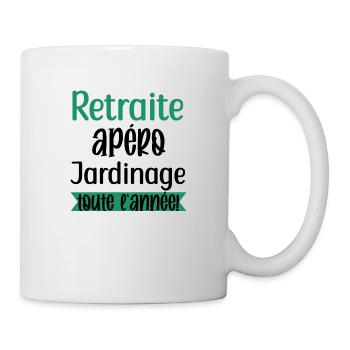 Retraite apéro jardinage cadeau jardin jardinier - Mug blanc - blanc - Droite