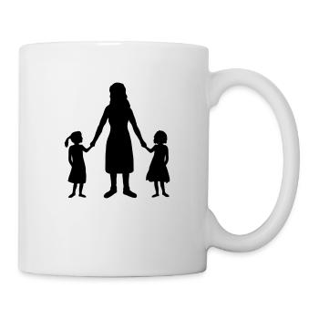 Silhouette 2 Daughters Mother - Mug - white - Right