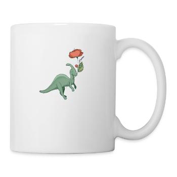 sweet dinosaur with flower - Mug - white - Right