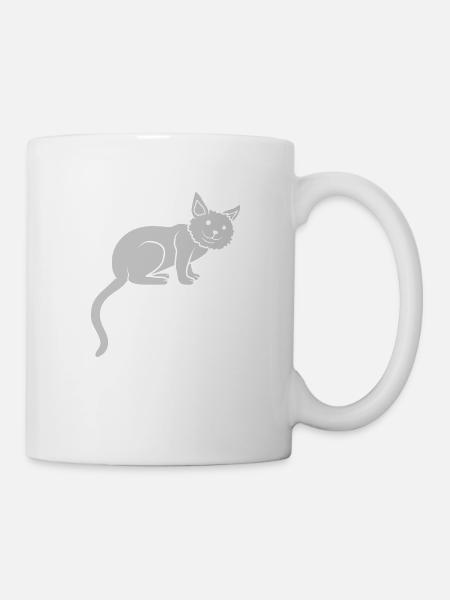Niedliches Kätzchen sitzt süß - Tasse - Weiß