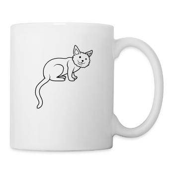 Cute dear cat sits - Mug - white - Right