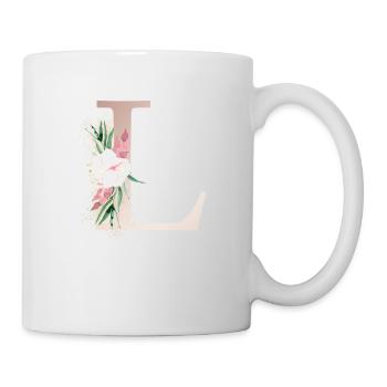 Customizable Monogram L Floral - Mug - white - Right