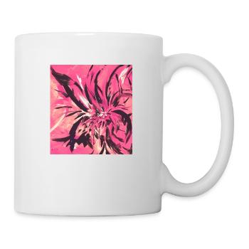 Fleur rose - Mug blanc - blanc - Droite