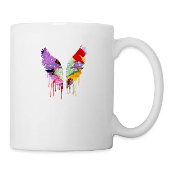 angelwings,flügel,aquarell,bunt,engelsflügel - Tasse - Weiß - Rechts