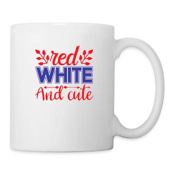 Rotweiß und niedlich - Tasse - Weiß - Rechts