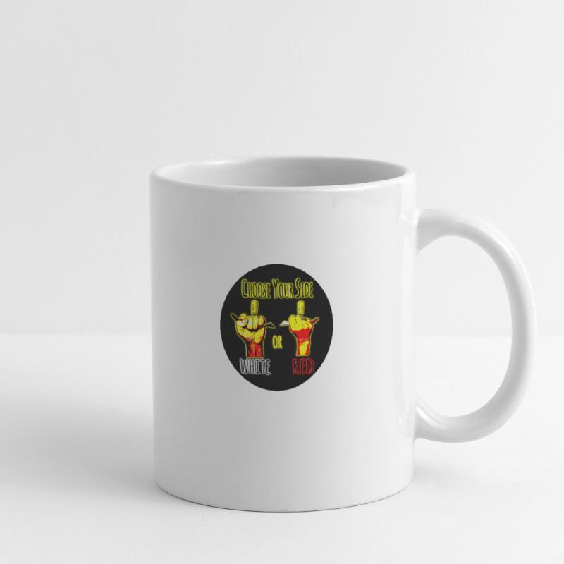 Wählen Sie Ihre Seite, ob Sie weiß oder rot sind Tasse