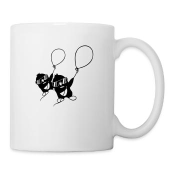 Freunde Pinguine fliegen weg - Tasse - Weiß - Rechts