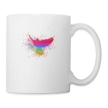 sourd coloré, sourd, oiseau, aquarelle, graffiti - Mug blanc - blanc - Droite