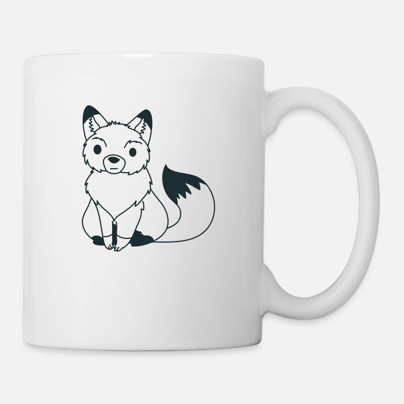 contour du renard assis - Mug blanc - blanc